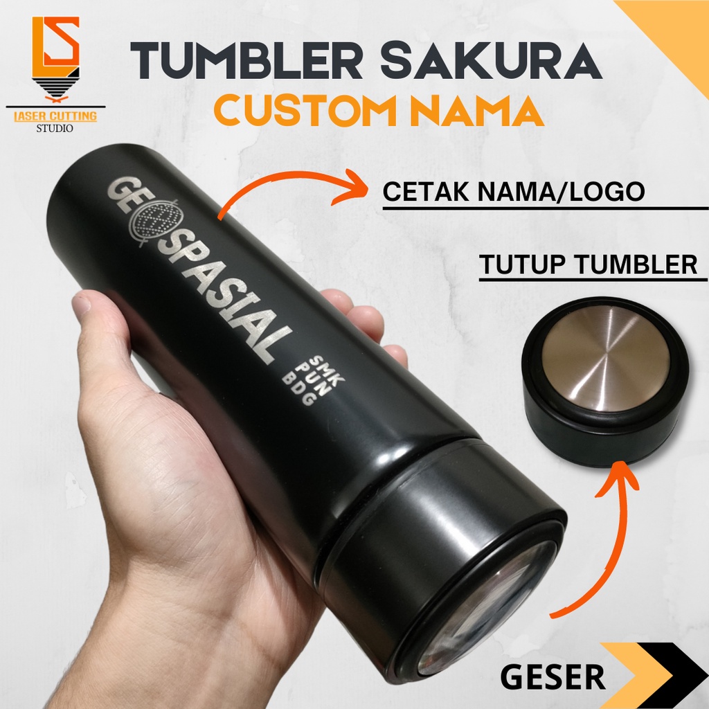 Jual Tumbler Custom Nama Grafir Laser Logo Souvenir Promosi Termos