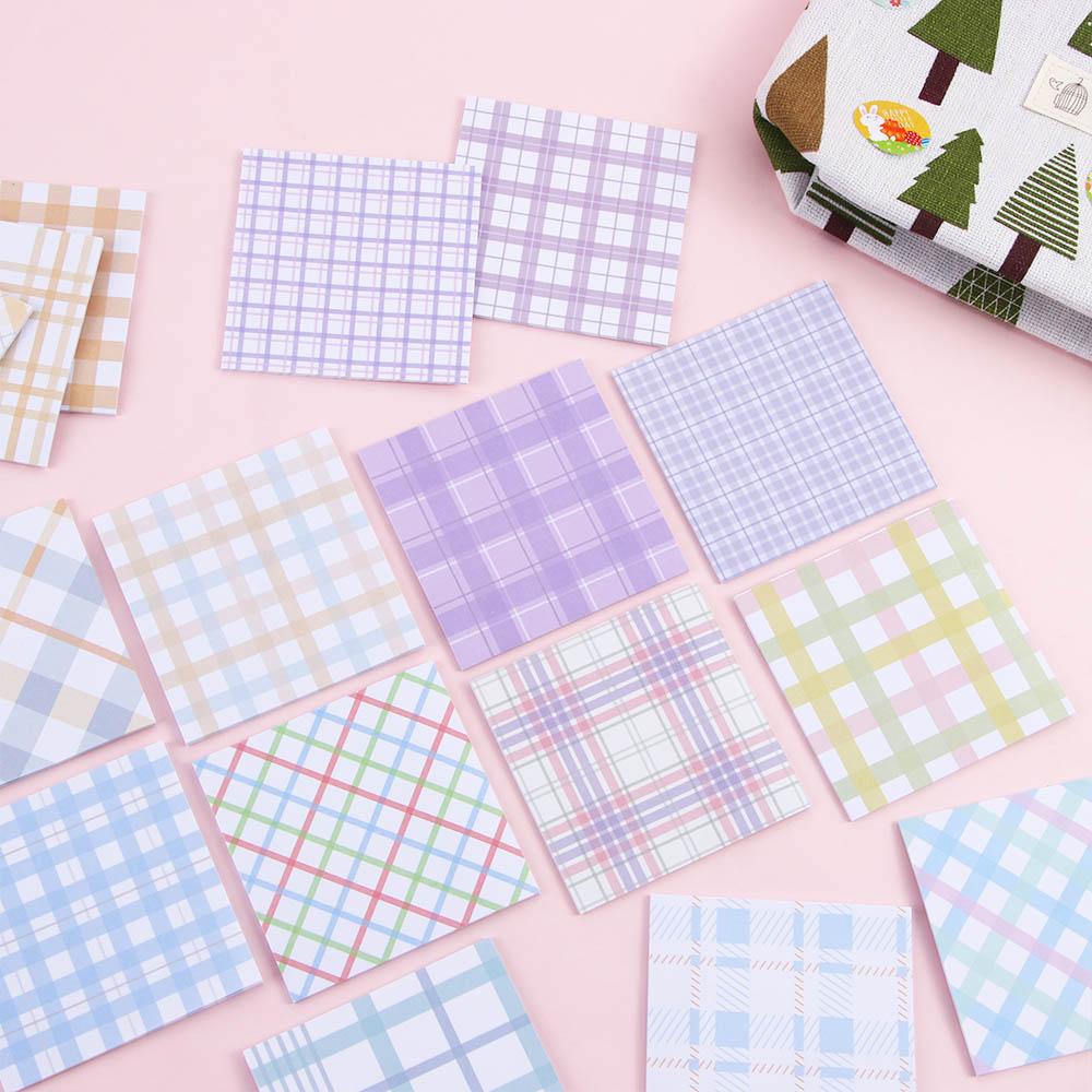 Lanfy Tearable Memo Pad Colorful Checkerboard Scrapbooking N times Ditempelkan Alat Tulis Siswa Pesan Notes