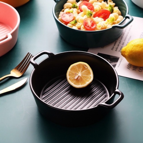 

Promo Nordic Baking Bowl Round / Mangkuk Saji Panggang Nordic Keramik Tebal - Hitam Diskon