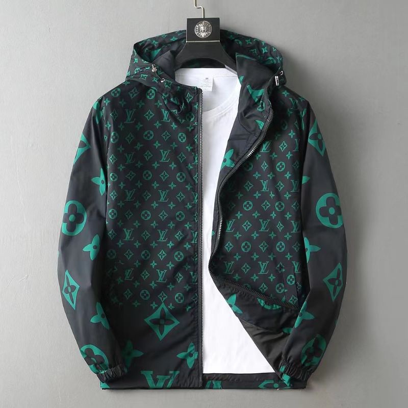 jaket cowok parasut lv jacket hoodie pria branded mirror terbaru p1shoes