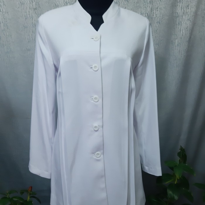 Seragam Pns Putih Hamil + Celana Putih Full Karet