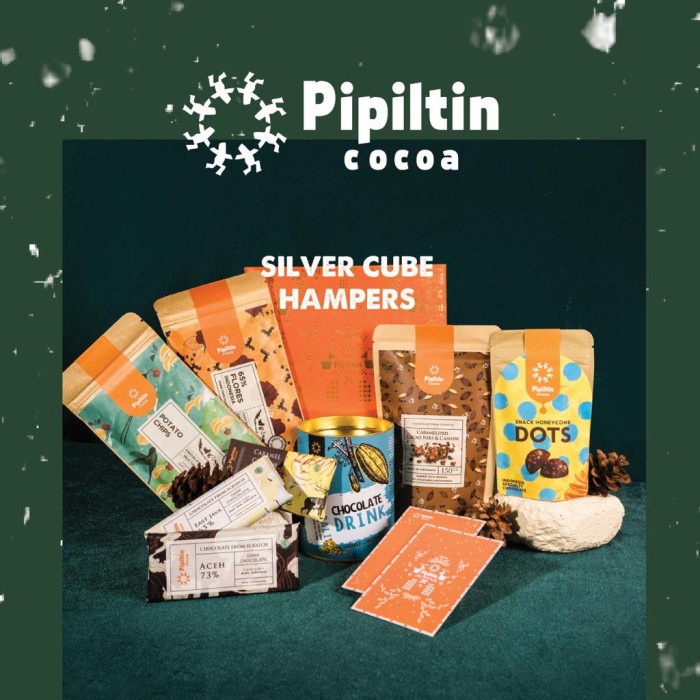 

(COD) Pipiltin Cocoa Chocolate - Chocolate Gift Silver Cube Hampers - Silver Hampers