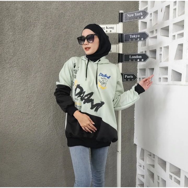 Sweater Jacket DAAM BIP BOP HOODIE Pria Wanita Oversize Fashion Terkini Korean OOTD Gaya Kasual Santai Bahan FLEECE Tebal