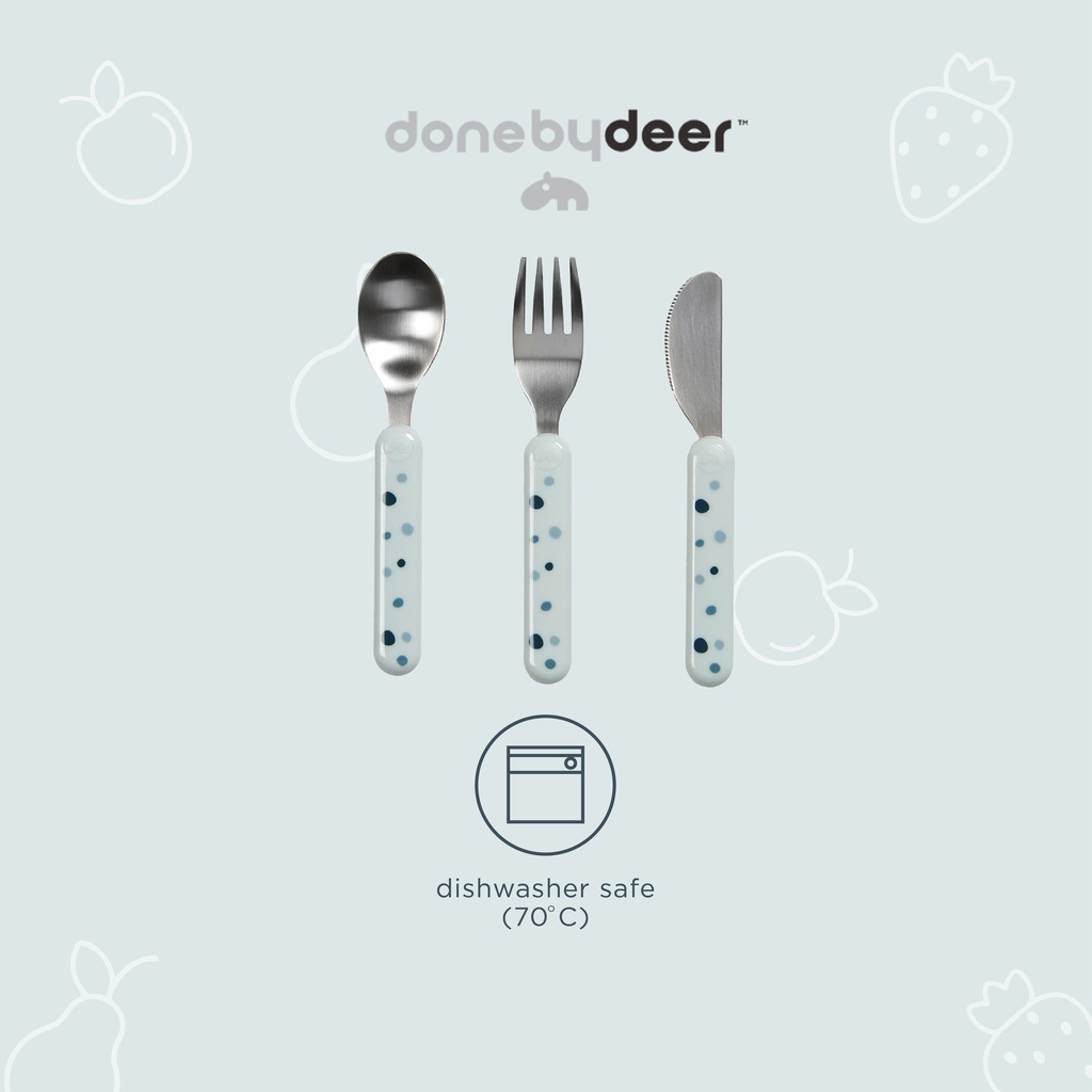 Done by Deer Cutlery Set Dreamy Dots Sendok Makan Anak