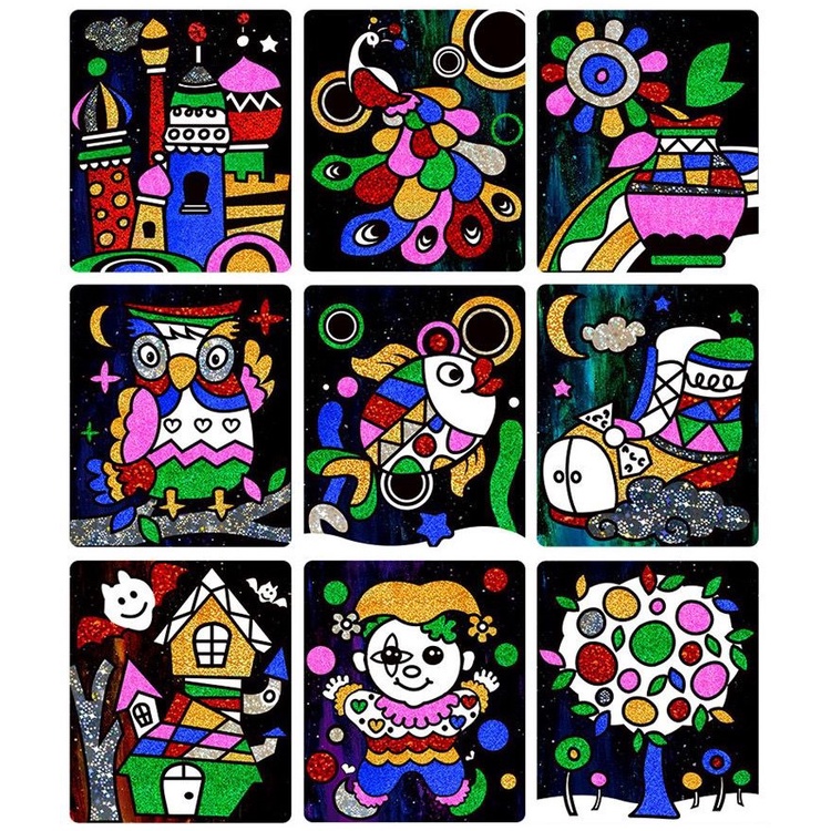 Mainan Edukasi Anak DIY MAGIC STICKER PAINTING Aktivitas Kreatif Bayi