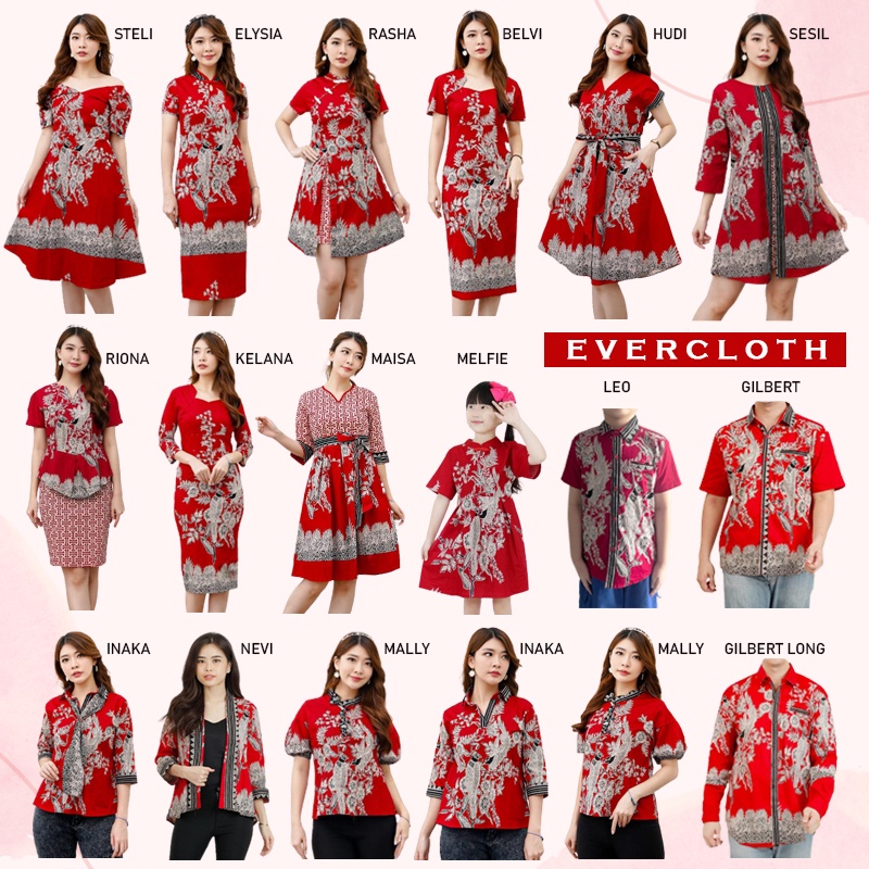 Evercloth Sesil Dress Wanita Batik Couple Modern Dress Batik Modern