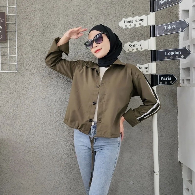 sweater wanita Baby Kanvas JOJI JACKET baju wanita kekinian