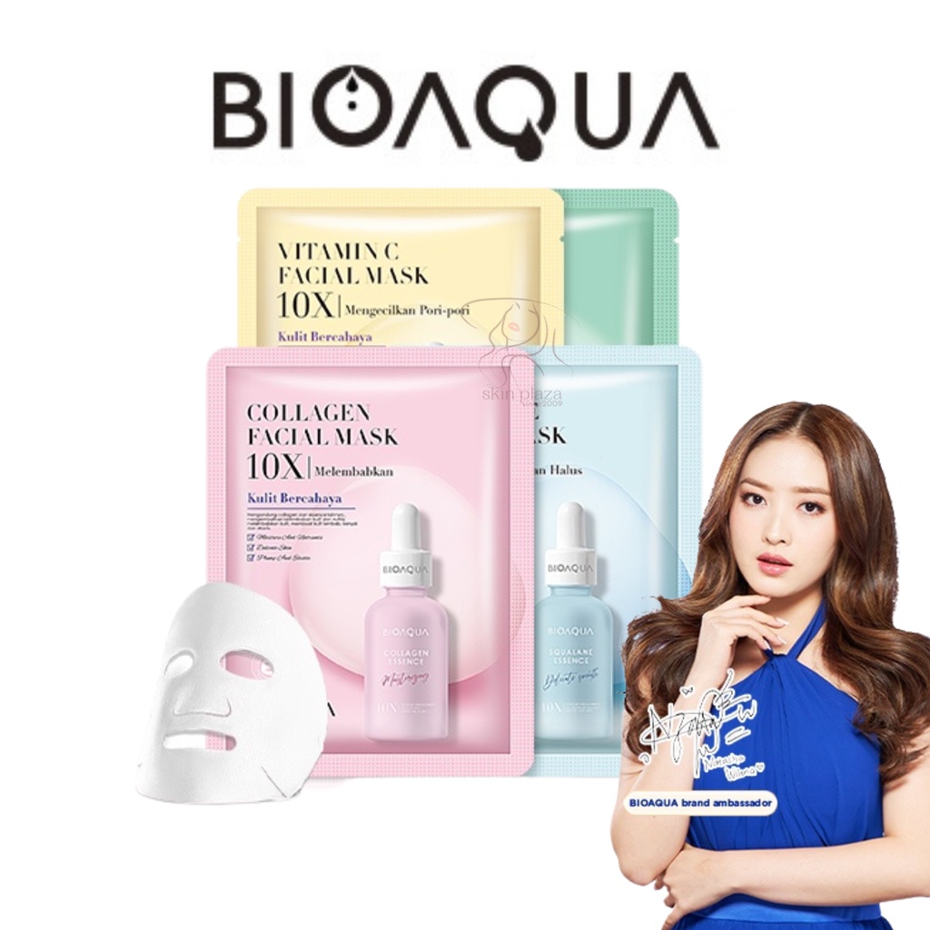 BIOAQUA Sheet mask 10X The Effect masker wajah Whitening Anti Aging Repair Moisturizing Facial Mask 28ml BPOM