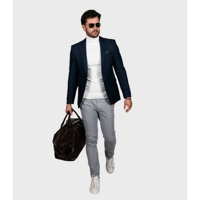 [ NEVARA ] MEN TURTLE NECK LONG SLEEVE - SWEATER TURTLE NECK PRIA LENGAN PANJANG HITAM PUTIH