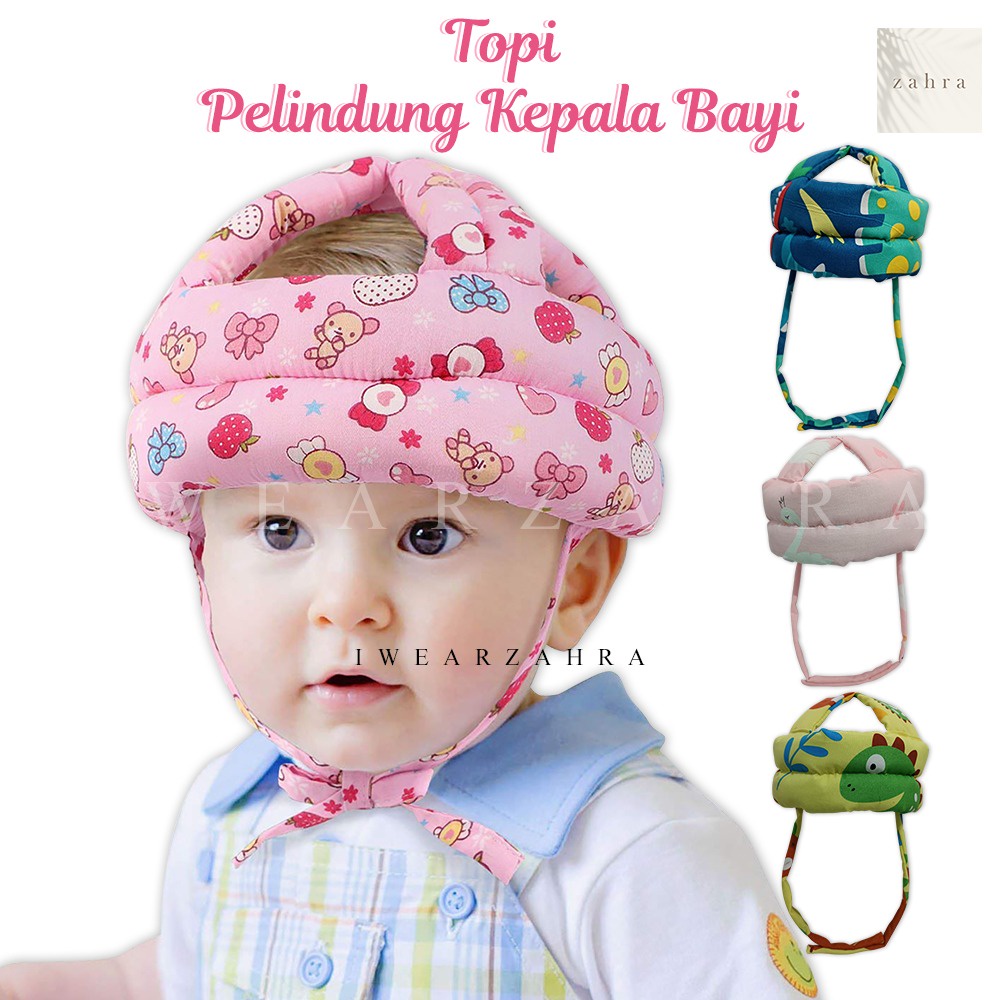 TOPI PELINDUNG KEPALA BAYI - Baby Head Protection Hat Perlengkapan Anak Merangkak Nyaman Motif Lucu Murah