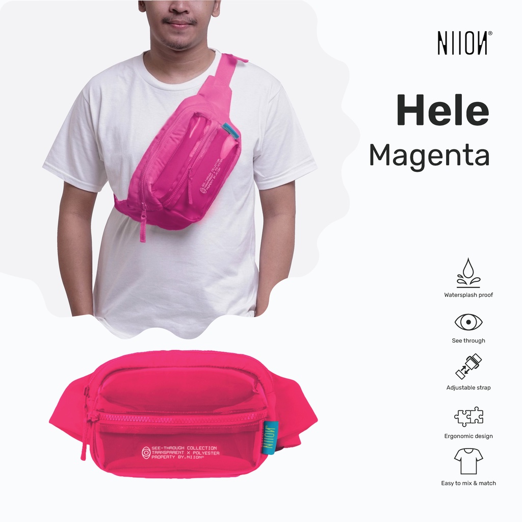 Niion Hele Magenta Waist Bag / Tas Pinggang Wanita Pria