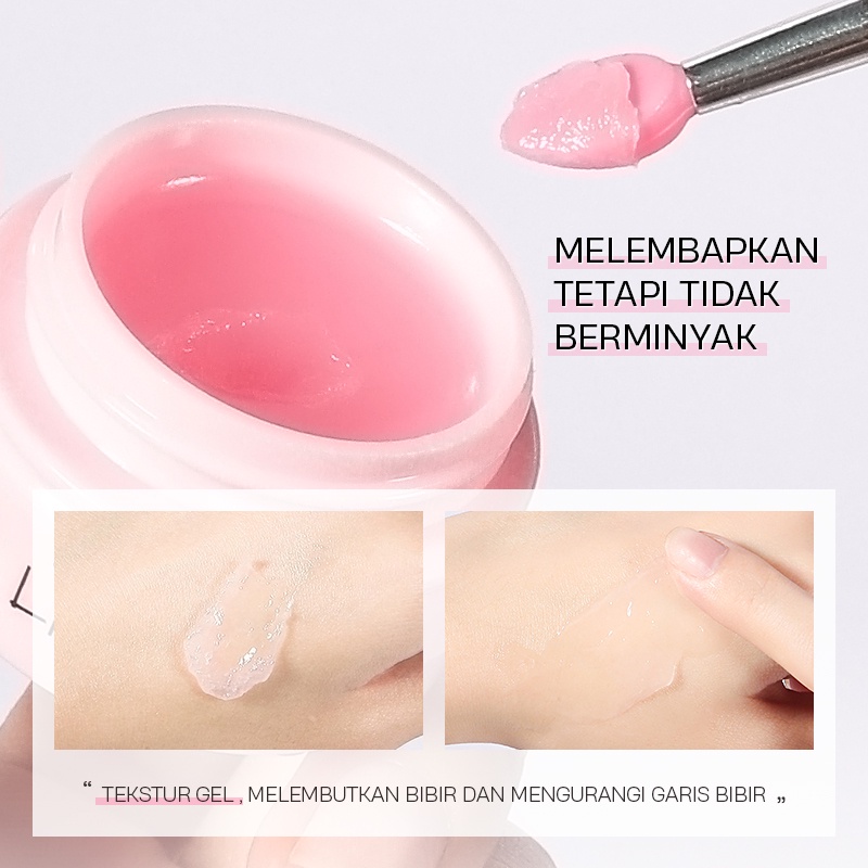 LAIKOU Sakura Lip Mask Sleeping Krim Malam Pelembab Bibir Menutrisi Menghaluskan 8g