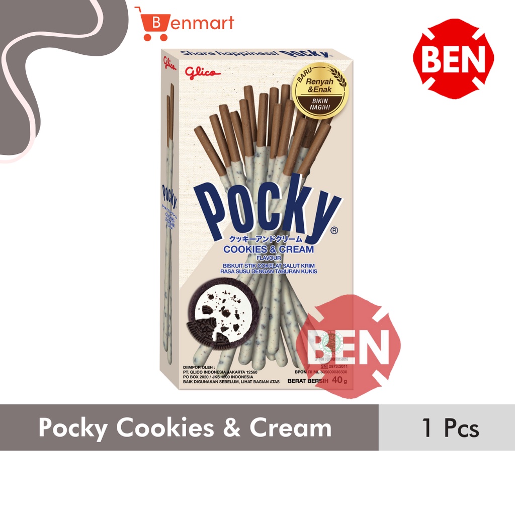 

Pocky COOKIES & CREAM 40g 40gr 40 g gr gram - BESAR Coklat and Vanila