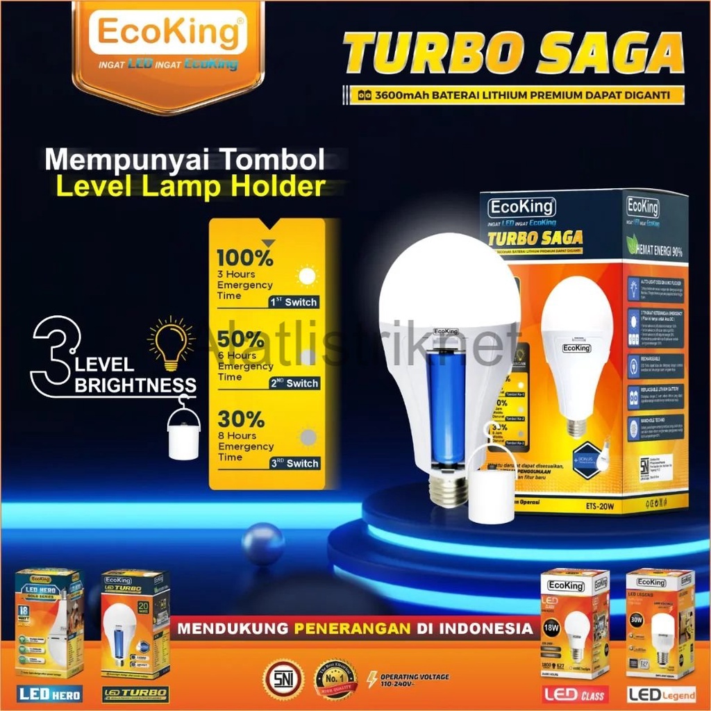 ECOKING LED EMERGENCY 20W BOHLAM MAGIC 20 WATT LED AJAIB TURBO SAGA