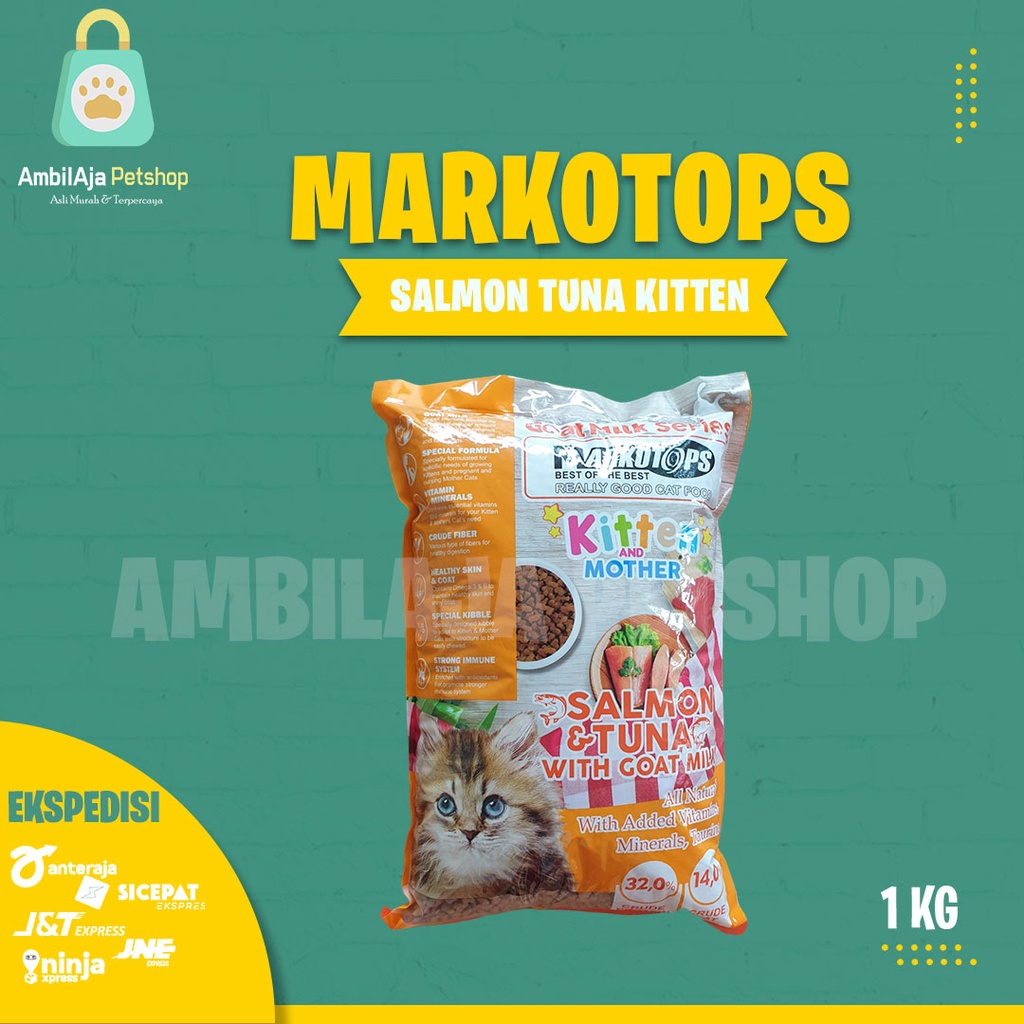 Makanan kucing Markotops 1kg All Variant Dry Food For All Life Stages