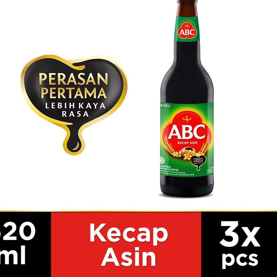 

⇝ ABC Kecap Asin 620 ml - Multi Pack 3 pcs ヸ