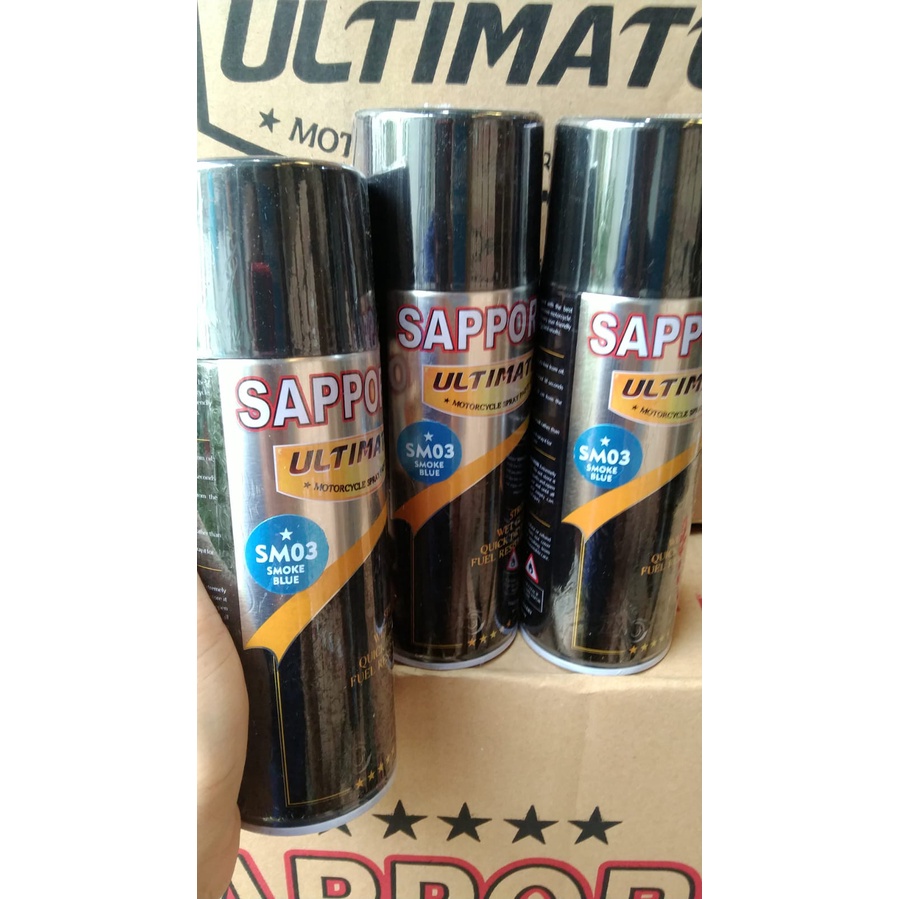 cat spray pilok pilox cat semprot sapporo ultimate saporo ultimate SM03 smoke blue smoke blue lamp pilok lampu bening biru transparan biru 400ml