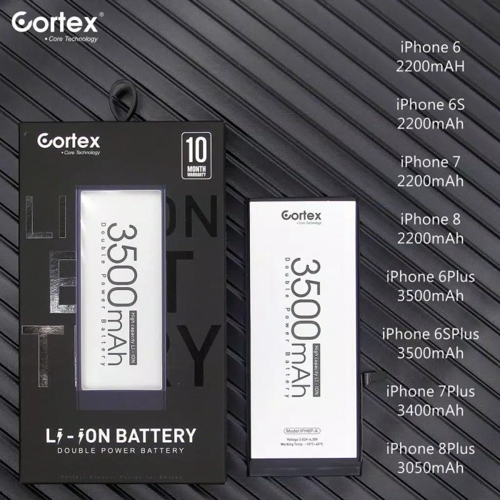 Batre Baterai Iphone 6S Double Power Cortex Original