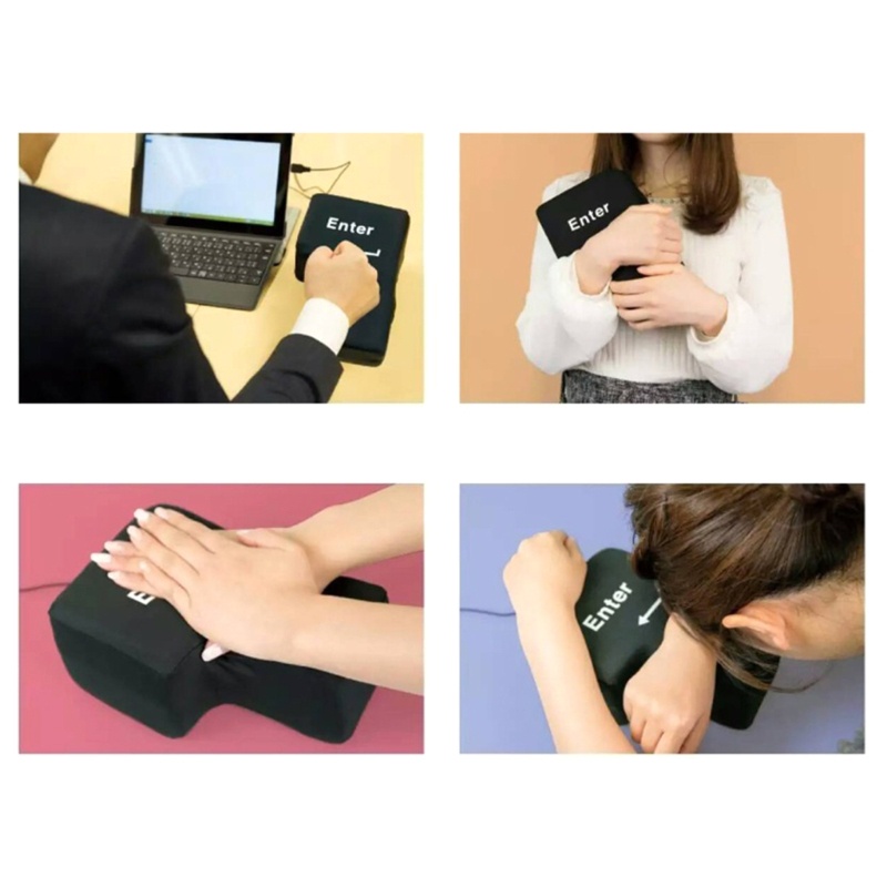 Vivi Bantal Bentuk Tombol Enter Ukuran Besar Dengan Port USB Untuk Pelepas Stress