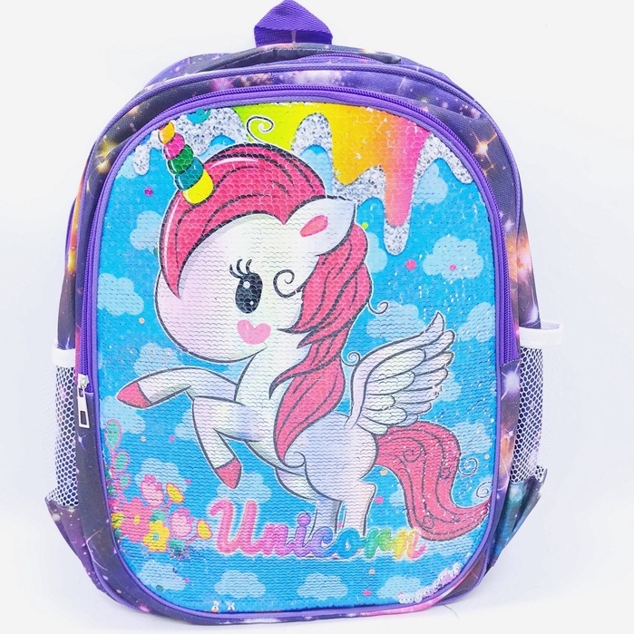 Tas Sequin Cewek MURAH BARU / Ransel Sequin Perempuan Murah / Tas Sekolah Anak TK SD Perempuan Sequin 2 Model MURAH / Ransel Sekolah Anak SD Wanita Sequin manik 2 Animasi BARU / Tas Anak Sekolah Wanita Sequin / Ransel Anak Sequin Frozen Unicorn LOL MURAH