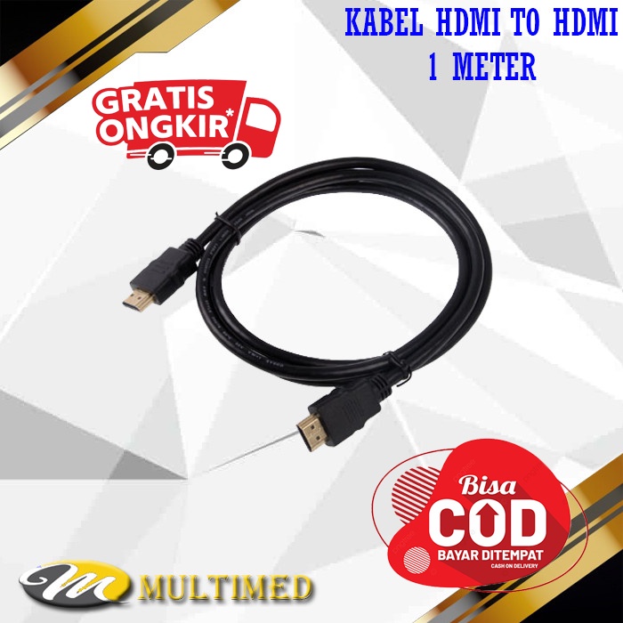 Kabel HDMI to HDMI 1 Meter Hitam