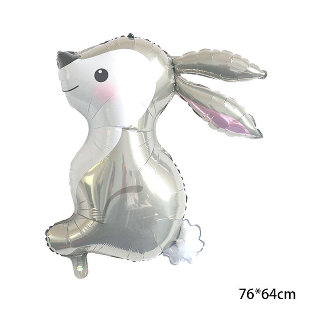 Solighter 5/10PCS Easter Foil Balon Baru Pernikahan Jungle Bunny Helium Ballon