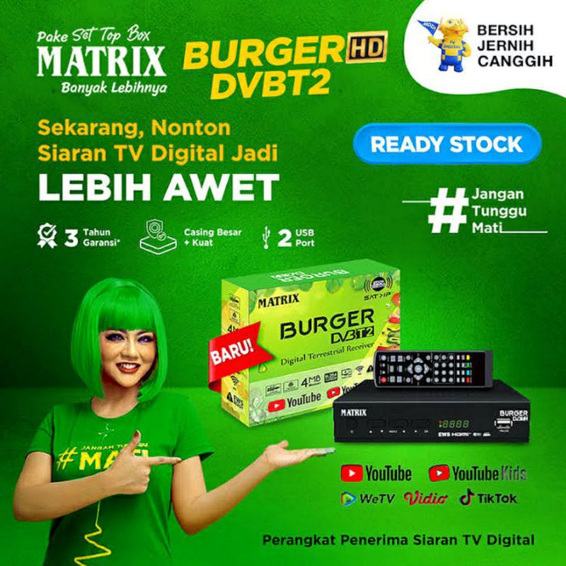 Set Top Box Penerima Siaran TV Digital + Smart Chip +HDMI USB ( WIFI)