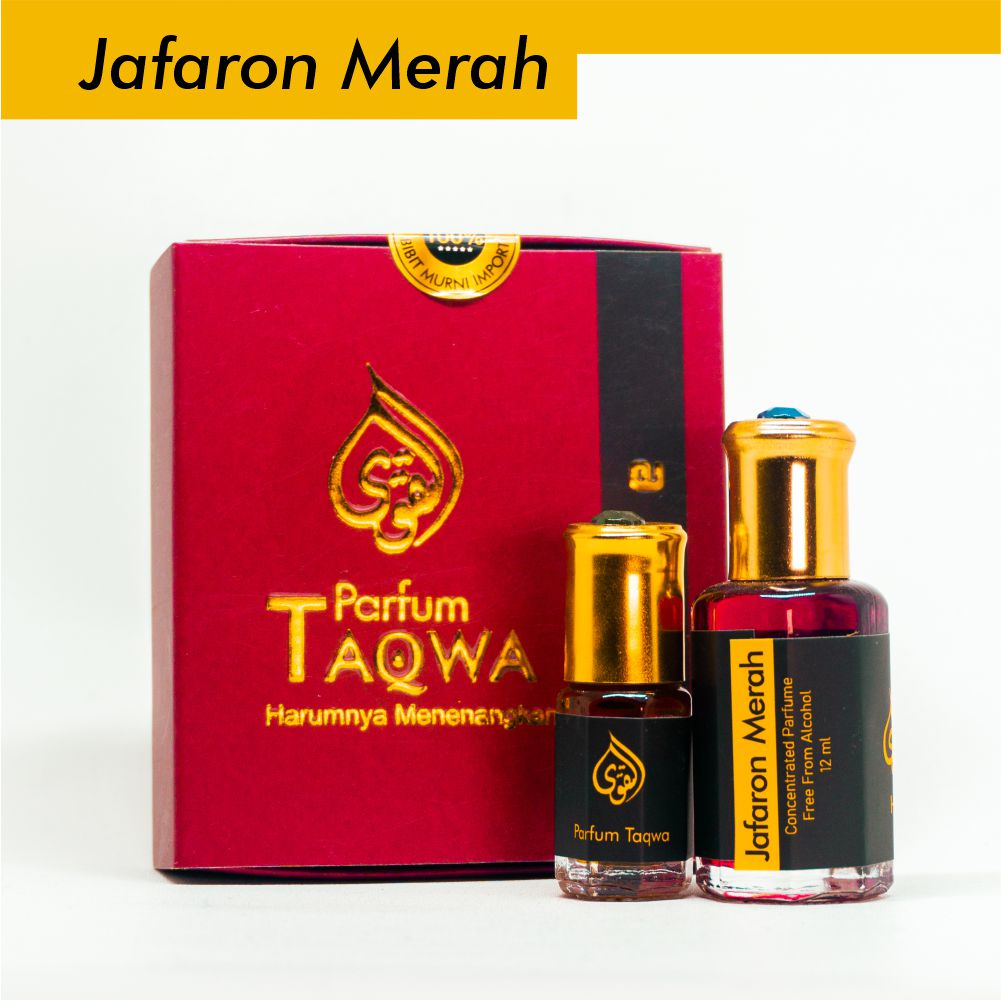 Parfum Taqwa JAFARON MERAH 12 ml [ Beli 1 Gratis 1 ] | Minyak Wangi JAFARON MERAH [ Non Alcohol ]