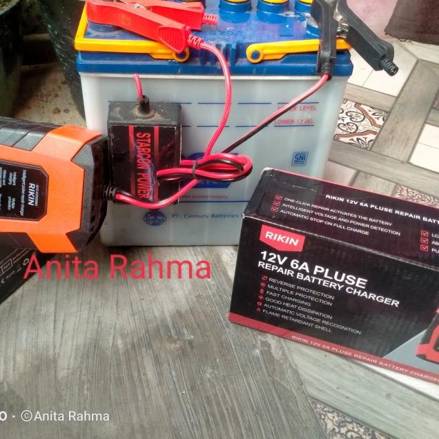 cas setrum aki charger aki mobil motor 6a 12v Venus otomatis