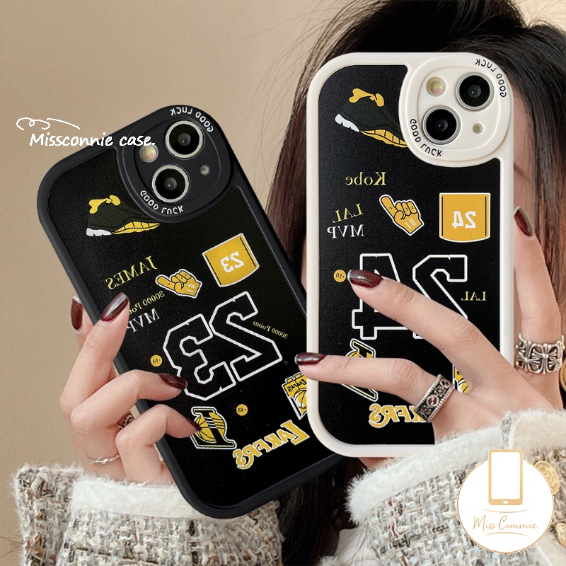 Case Untuk Samsung A03s A04 A32 A14 A22 A73 A04s A50s A30s A12 A23 A50 A53 A13 A21s A52s A33 A11 A20s A72 A03 A52 A02s A31 A10s A71 A51 Trendy N.B.A Lakers Kobe James Label Soft Case