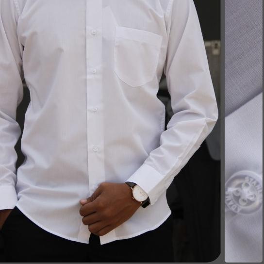 Kemeja Pria Stanley Adams 06 Slimfit Lengan Panjang Putih Polos - 15