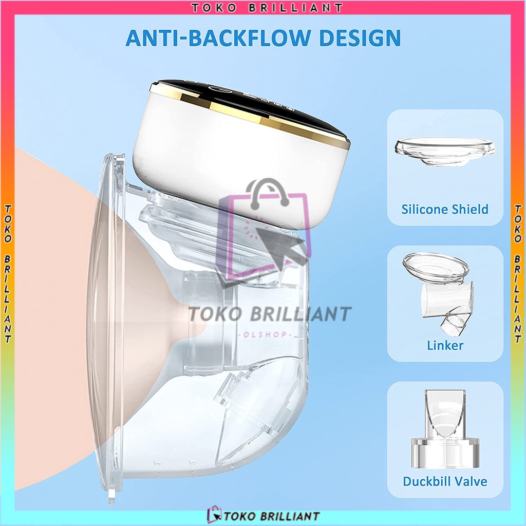 Rechargeable Smart Wireless | Pompa ASI Elektrik Portabel Otomatis Tanpa Kabel HANDS FREE ELECTRIC BREAST SINGLE PUMP PORTABLE 3D CUPS