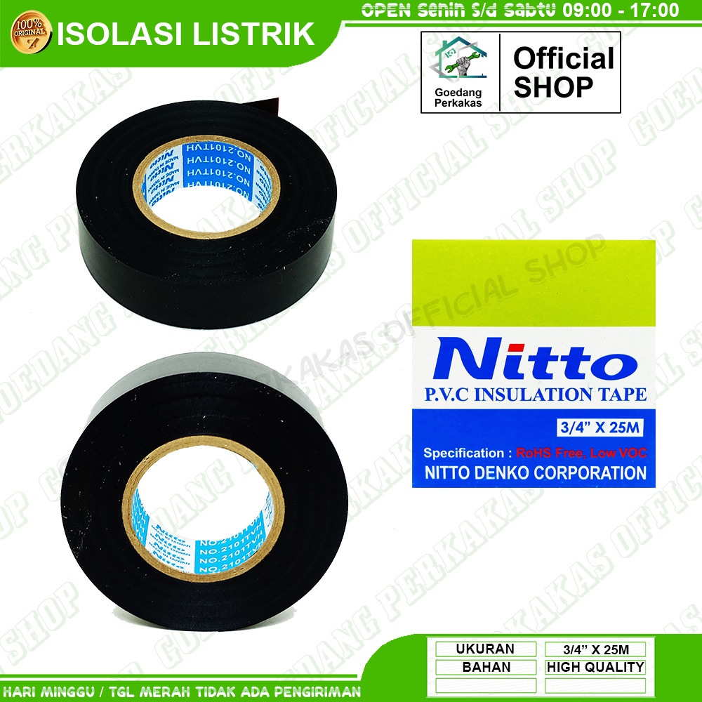 

Solatip Listrik Tahan Panas Nitto Isolasi Kabel Hitam Solasi Tape