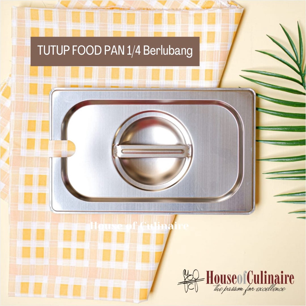 Tutup Food Pan Stainless Berlubang 1/4 Tutup Gastronom Pan