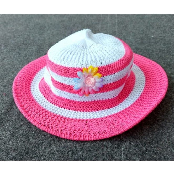 Topi Bucket Rajut Cewek Camelia(6 bulan-3 tahun)