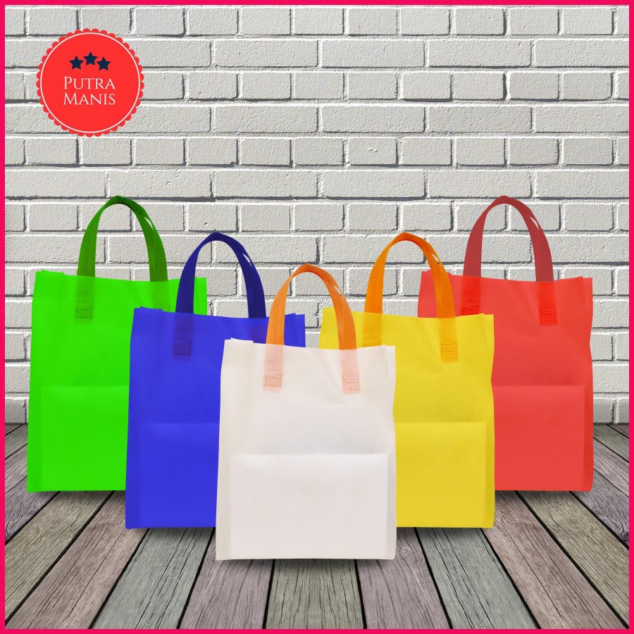 

Tas Kantong Kain spunbond sponbond Handle Tali Goodie Tote Bag polos kantong souvenir box tempat hadiah hampers kantung wadah katung kado
