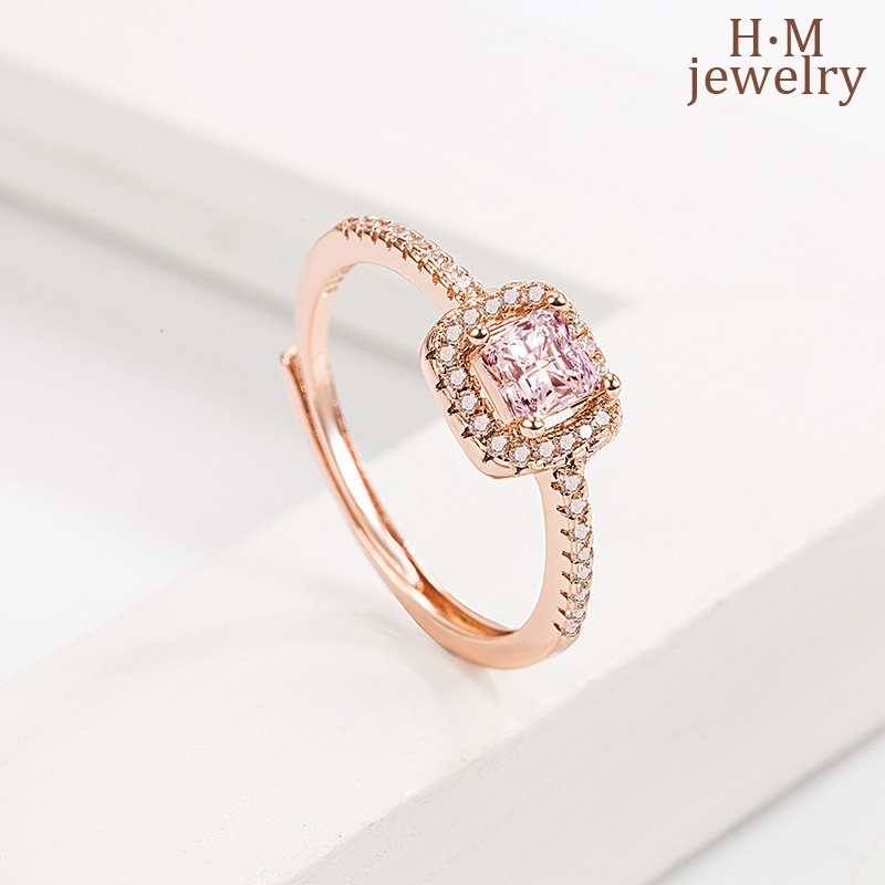 Cincin Sterling Silver 925 Dengan Zircon AAA Bentuk Kotak Untuk Wanita 2022