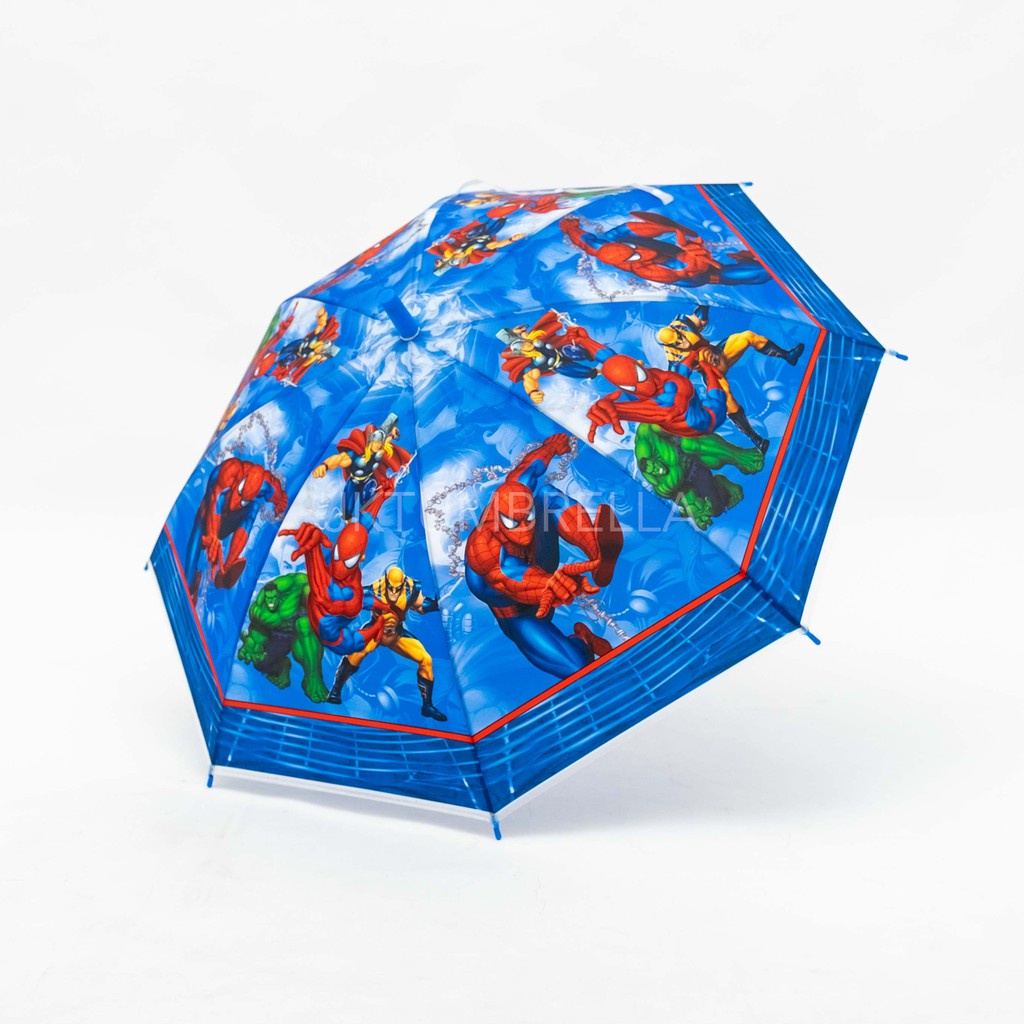 Mikusoo Payung Anak Karakter Full Print Bahan PVC Lembut Halus Ada Peluit