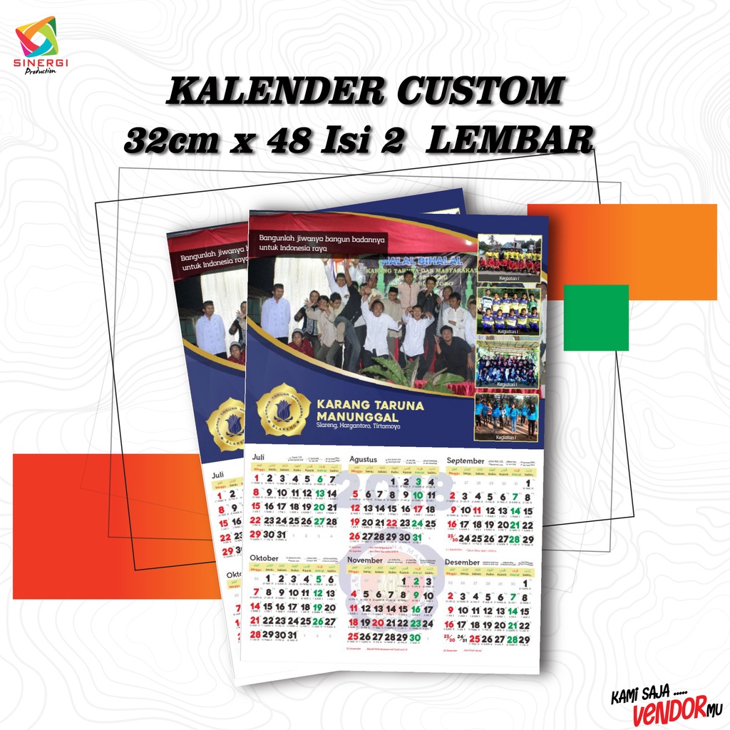

kalender custom suka-suka 2 lembar