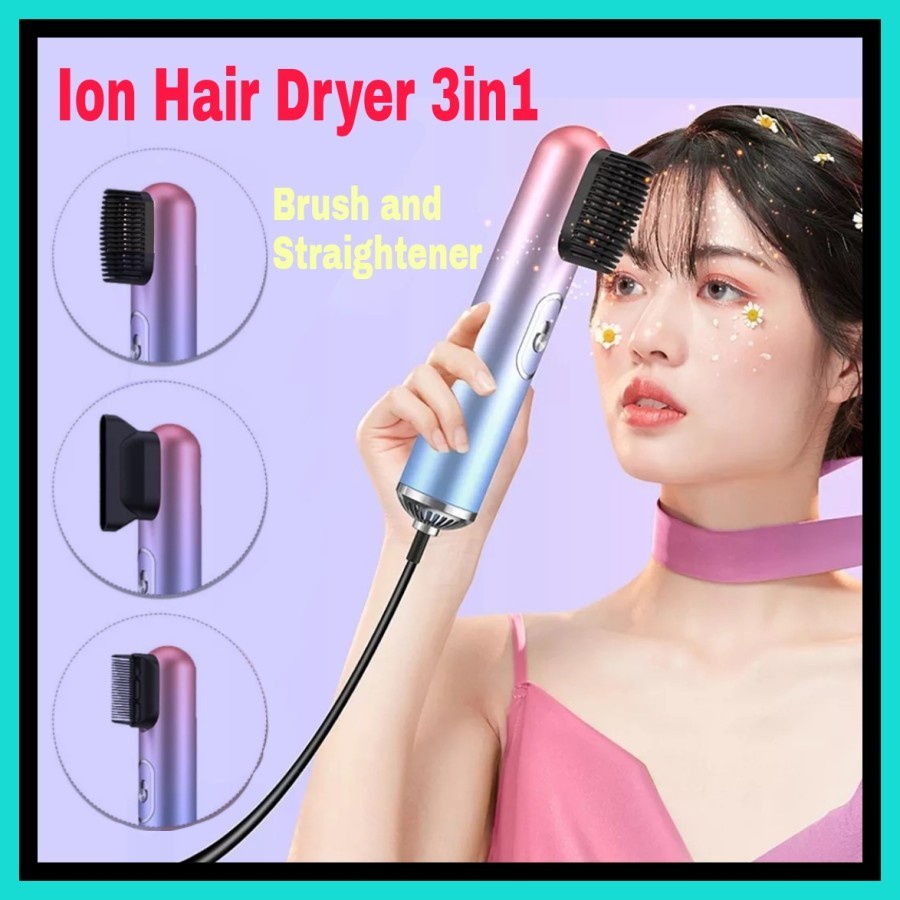 MH - Ion Hair Dryer Brush Pengering Rambut 3In1 Salon Rambut IHD7