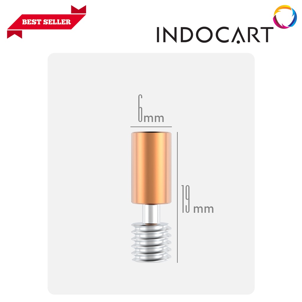 INDOCART Heat Throat HeatBreak Bi Metal 3D Printer Copper Titanium