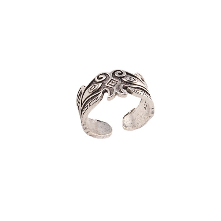 Cincin Model Terbuka Bahan alloy Gaya Vintage Eropa Amerika Untuk Pria Dan Wanita