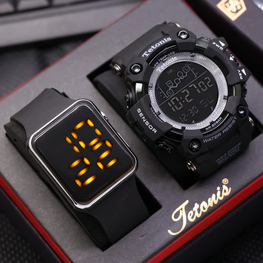 Jam tangan digital pria TETONIS Original JAPAN best seller Free jam led cantik edisi terbatas FORTUN