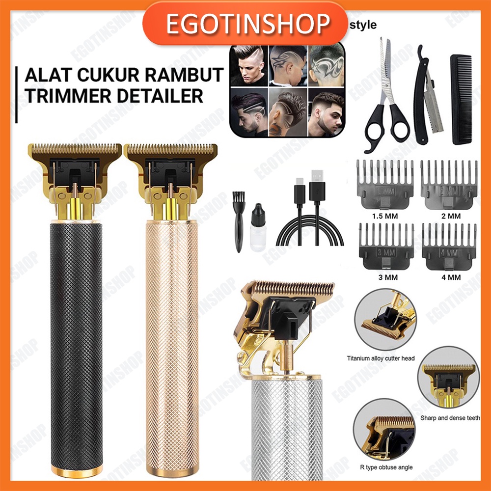 Kemei Alat Cukur Elektrik Profesional Hair Trimmer Detailer Cordless / Mesin Cukur Rambut Cas T9 / Pisau Cukur Jenggot