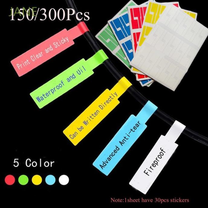 150 300 Pcs Stiker Label Penanda Kabel Jaringan Tahan Air Warna-Warni