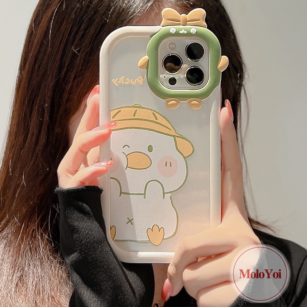 Soft Case Tpu Motif Kartun Bebek Monster 3D Untuk iPhone 11 13 12 14 Pro Max 7Plus 6Plus 6 7 8 14 6s Plus X XR XS Max SE 2020