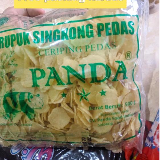 

⇿ KERUPUK PANDA 500gram / KERUPUK SINGKONG PEDAS / CERIPING PEDAS ㅄ