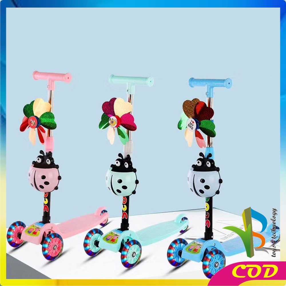 RB-M95 Mainan Otopet Scooter Anak Otoped Kumbang Skuter Anak Roda 3 Bisa Lipat Lampu LED Roda Murah