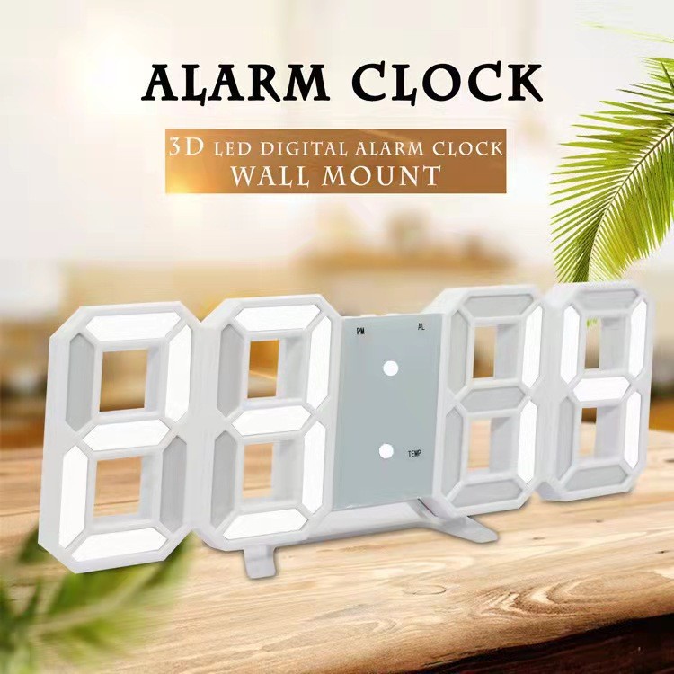 Jam Meja 3D LED Angka Digital Alarm Clock Minimalis Modern