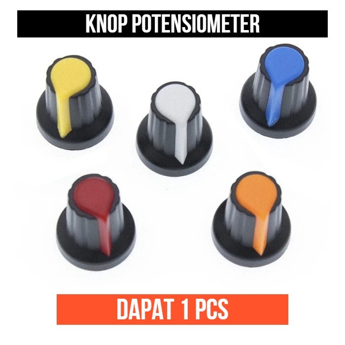 Knob Knop Potensiometer Potensio Meter Resistor Trimpot Tutup Shaft Mixer